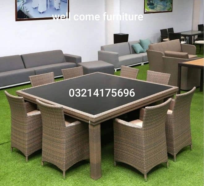 OUTDOOR GARDEN RATTAN UPVC FURNITURE SOFA SET CHAIRS TABLE UMBRELLA 14