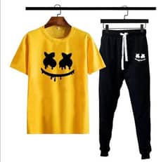 2 pcs mens polyester printed track suit