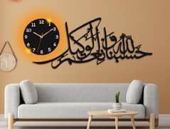 Wall clock / Calligraphy clock / Islamic wooden wall clock for sale