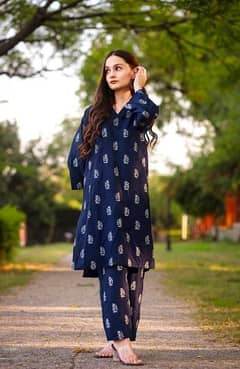 womens 2Pc block printed suit 0