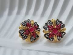 Gold Plated studs with American diamond