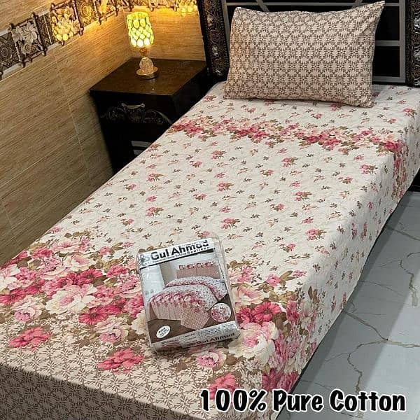 4 Pcs Cotton Printed Single Bedsheet 1