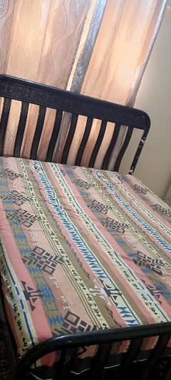 iron rod king size bed with mattress