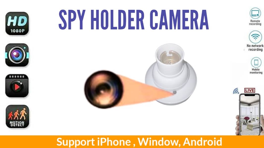 CAMERA Full HD Wifi 1080P Bulb Holder Camera Mini Security Purpose 5