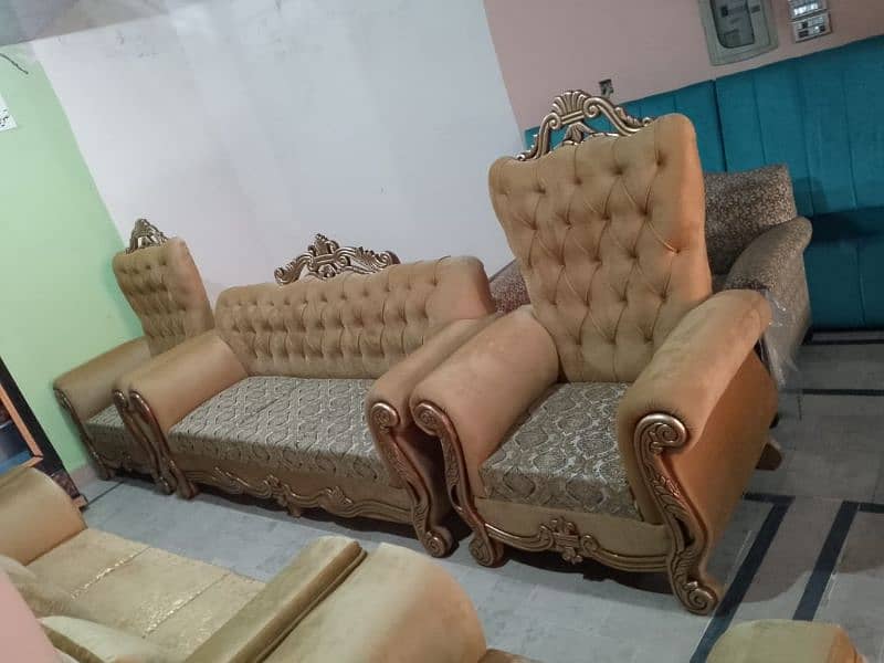 #Chinioti sofa set #wooden sofa #7seater and 5seater sofa #Simple sofa 16