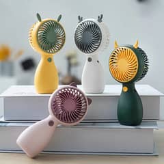 Cartoons Handheld Cooling Mini Rechargeable Fan 0