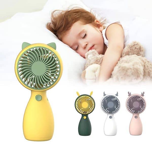 Cartoons Handheld Cooling Mini Rechargeable Fan 3