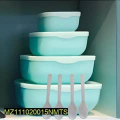 Bowl set 4 in 1 with lids and spoon | Free home delivery all Pakistan