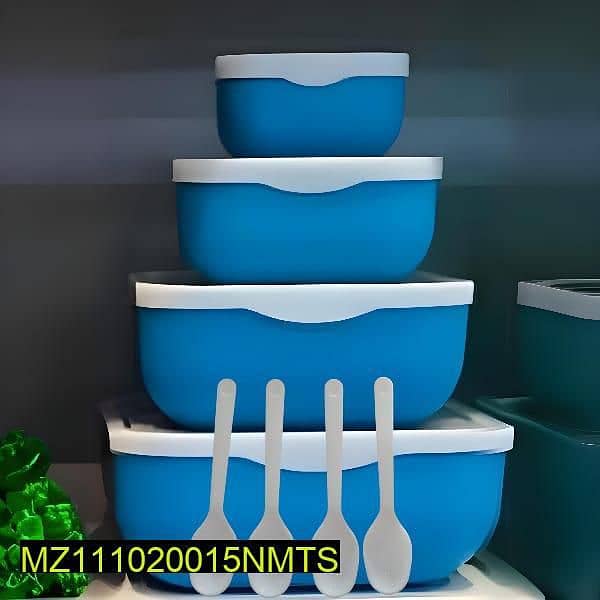 Bowl set 4 in 1 with lids and spoon | Free home delivery all Pakistan 3