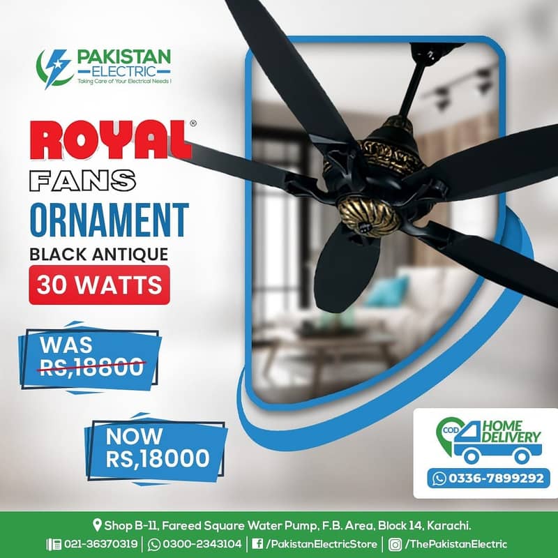 Ceiling Fans | 30 Watts | Inverter Fans | Tamoor Pearl | Energy Savin 0