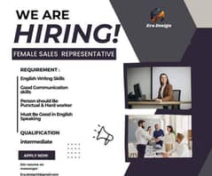 We are hiring a female sales representative