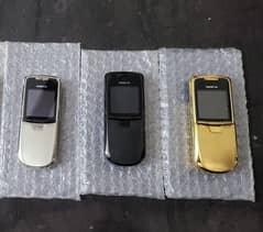 Nokia 8800 Classic Silver Gold and Black Carbon Arte and Gold Arte