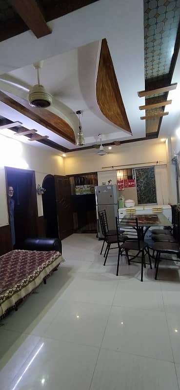 In North Nazimabad Prime Location 1st Floor 1600 Square Feet Flat 3 Bed Drawing Dinning 2 Side Corner Flat With Covered Leased Parking 16