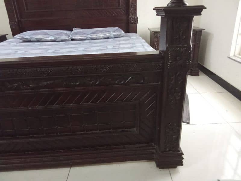 100% pure wooden bed and shelf 2