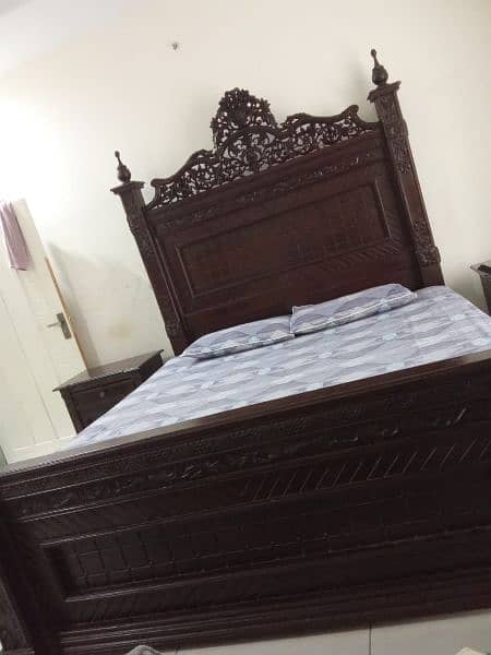 100% pure wooden bed and shelf 11