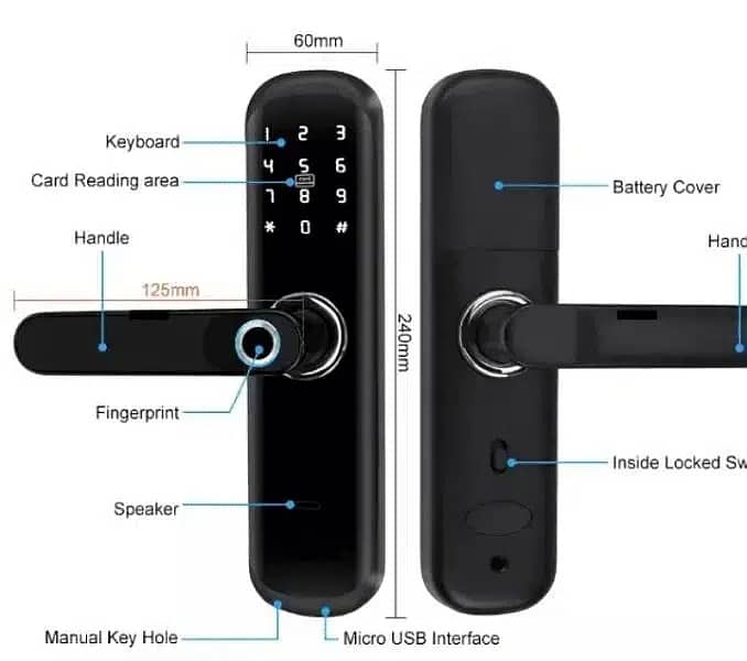 Smart Wifi Fingerprint wooden, glass door lock 0