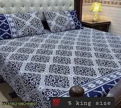 3 PACs crystal cotton printed double bedsheet