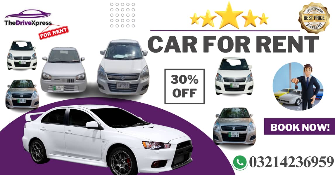 Car Rental Services – Alto, Wagon R, Cultus, Yaris, Picanto & City 7