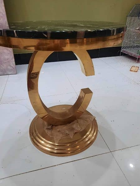 COFFE table with marble top stainless steel electroplating 1