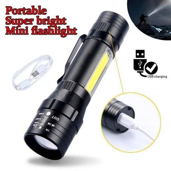 USB rechargeable mini flashlight 2