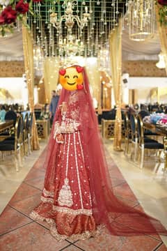 DESIGNER BRIDAL DRESS exquisite maroon organza with Zardozi embroidery