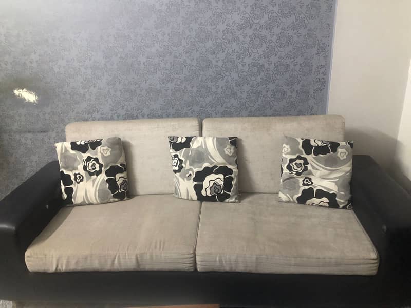 Grey and black 6 Seater Sofa set 1