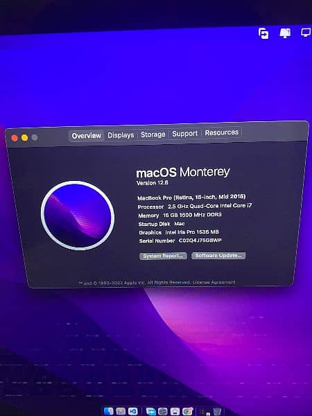 APPLE MAC BOOK PRO 2015 MID 15 RATINA DISPLAY CONDITION 9/10 2