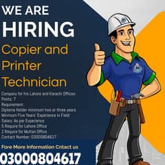 Copier and Printer Technician Require