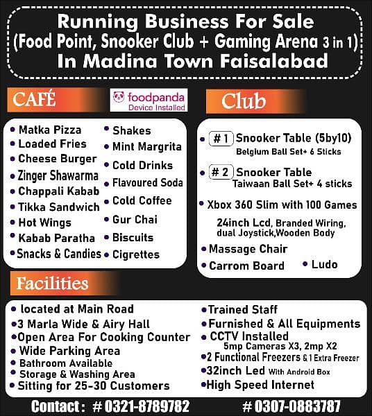 Food Cafe, Snooker & Gaming Club , Chalta Business with Full Setup 2