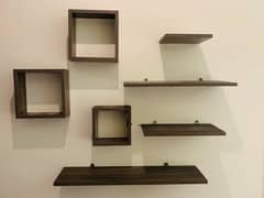 wall mounted wooden shelves