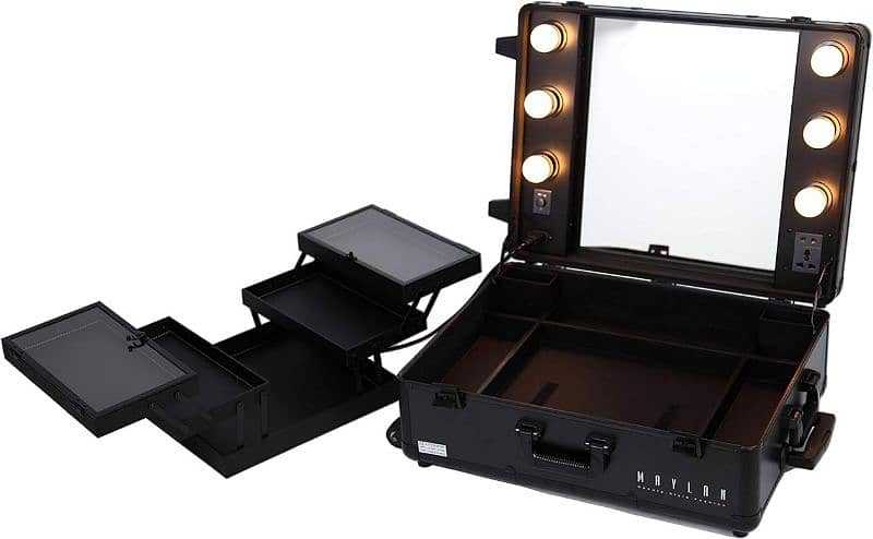 Makeup Train Stand case Cosmetics Station Makeup Artist Salon Trolley 3