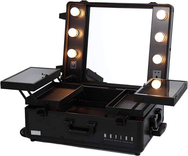 Makeup Train Stand case Cosmetics Station Makeup Artist Salon Trolley 4