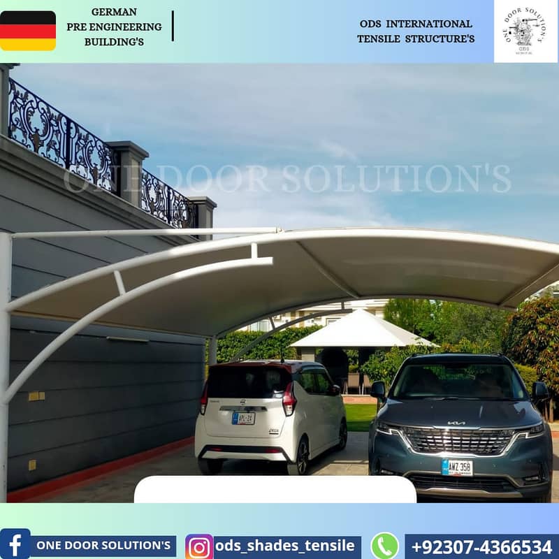 Tensile Car Parking / Car Porch Shed / Cafe Roofing / Pole Shed 3