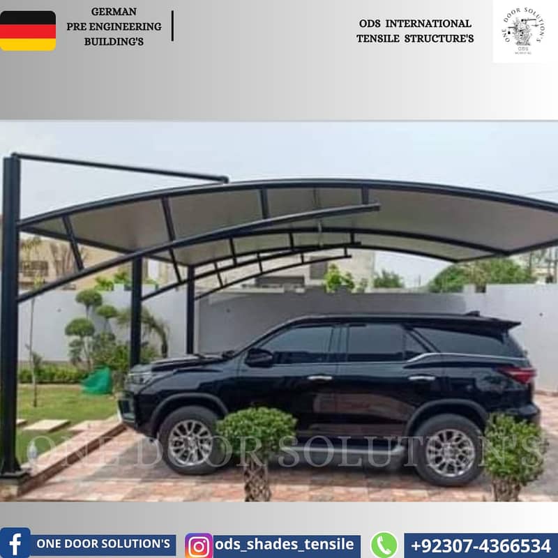 Tensile Car Parking / Car Porch Shed / Cafe Roofing / Pole Shed 4