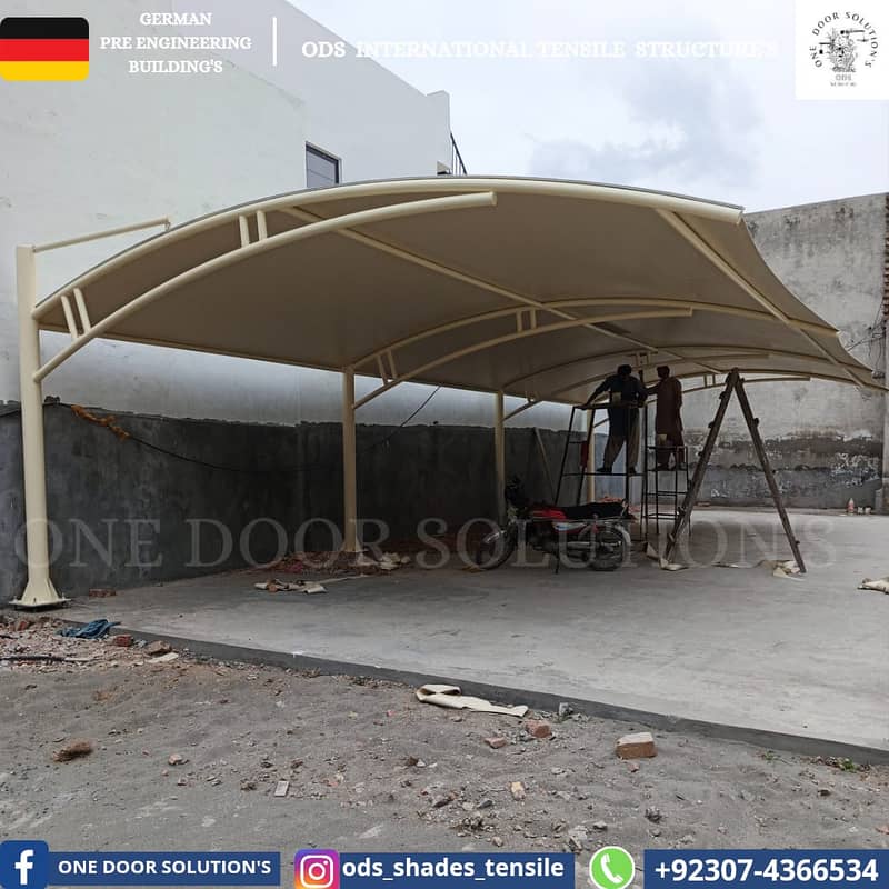 Tensile Car Parking / Car Porch Shed / Cafe Roofing / Pole Shed 11