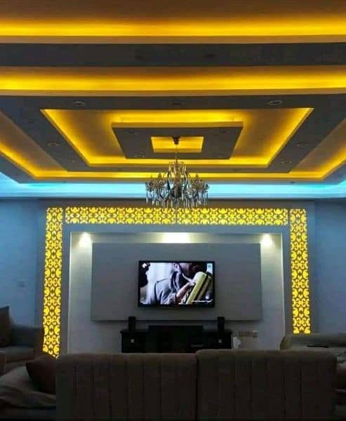 False Ceiling,Gypsum Board,3D Wallpaper,Vinyle Wood Floor,Pvc,Blinds 15