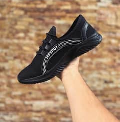 Mens casual Breathable Fashion Sneakers Black