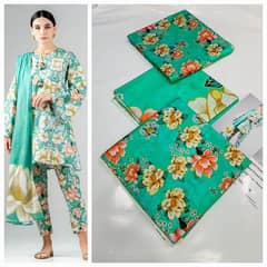 *Cross Stich | 3pc Digital Printed Linen