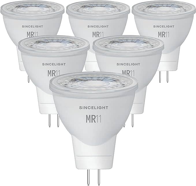 SINCELIGHT MR11 GU4 12V LED Small Spotlight Bulb Ø35mm Reflector, 3W, 0