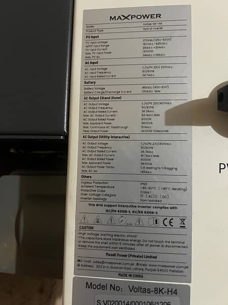 "Max Power 8kW Hybrid Solar Inverter 3