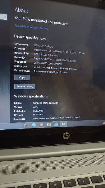 HP i5 8265 with touch and finger print 1