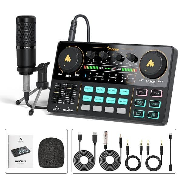 Maonocaster Lite, Sound Card / Audio Interface, Mixer/ Podcast Bundle 1