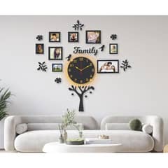 Beautiful Family Tree laminated wall clock with backlight