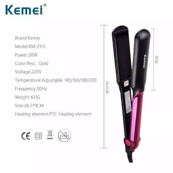 Hair Straightener Curling Irons KM-2113 7