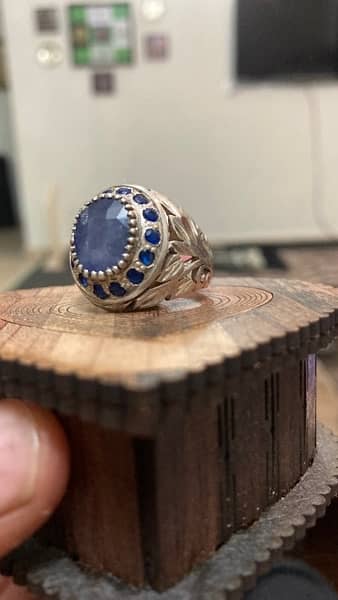 Blue Saphire (Neelum) Natural Certified Silver handmade ring 2