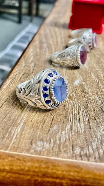 Blue Saphire (Neelum) Natural Certified Silver handmade ring 3