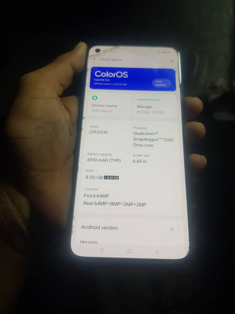 oppo Reno 6  8+8gb 128 memory exchange possible 3