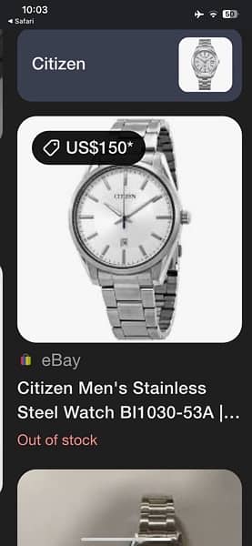 CITIZEN ORIGINAL WATCH FOR SALE 1