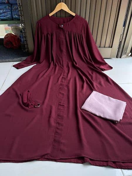 Georgette plain Full abaya with stoller. Free delivery all over Pak 2