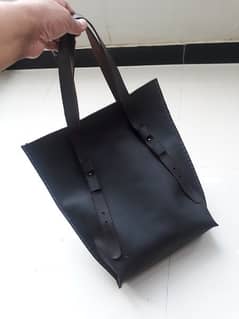 Leather hand bag